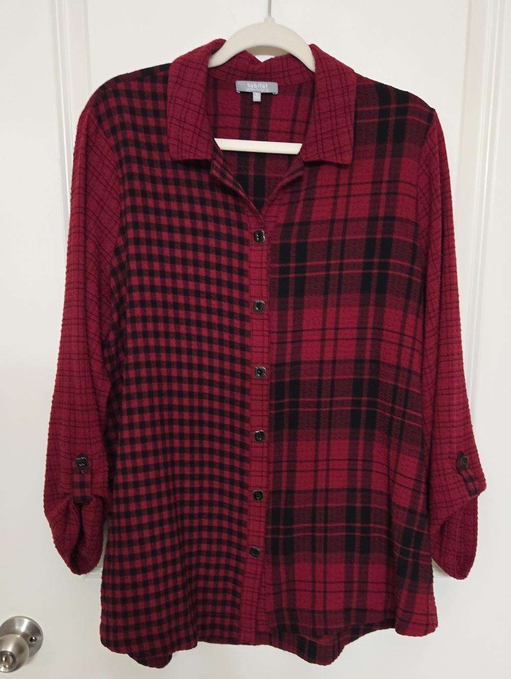 Habitat Red and Black Plaid Button-Down Shirt